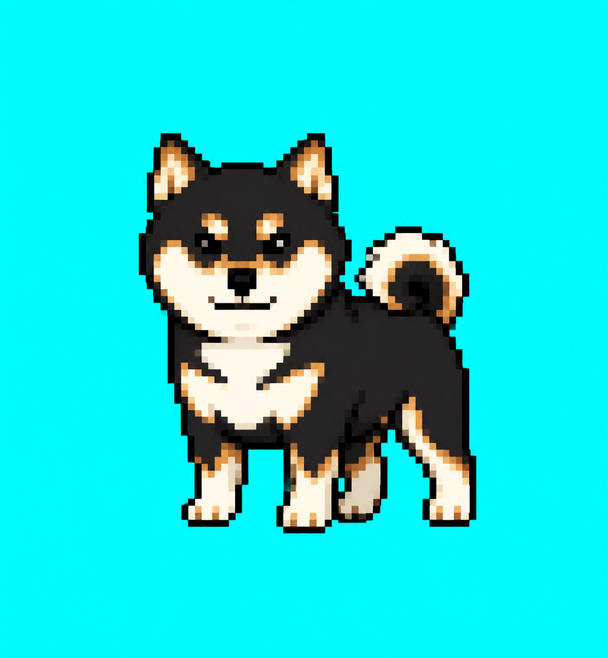 Kavana's approved canonical black-and-tan Shiba Inu identity render